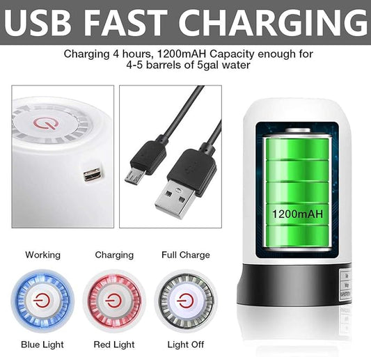 Automatic Water Can Dispenser Pump | USB Rechargeable | One-Touch Button | Suitable for 20L Bottles