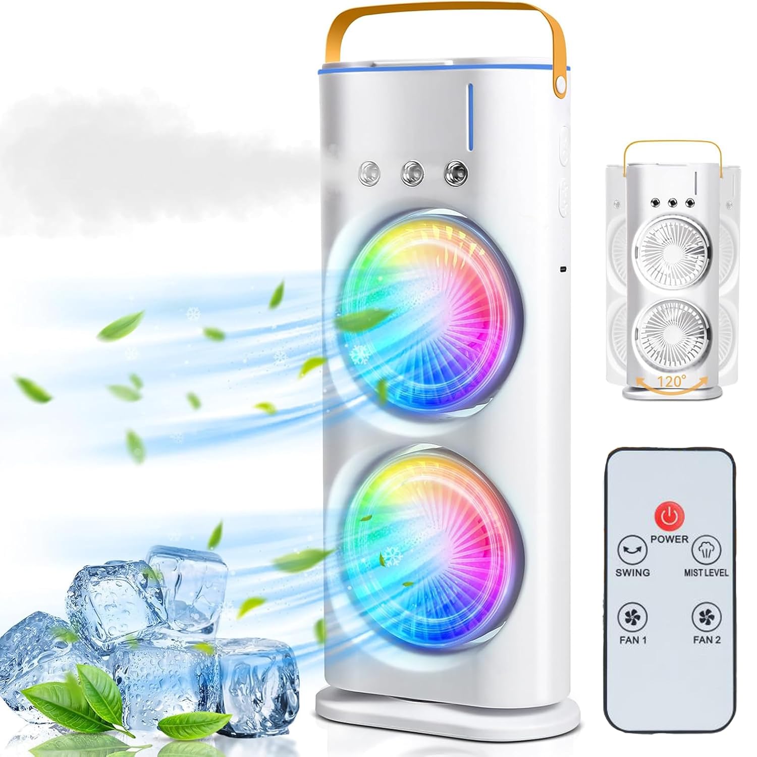 Portable Dual Fan Air Conditioner with Humidifier