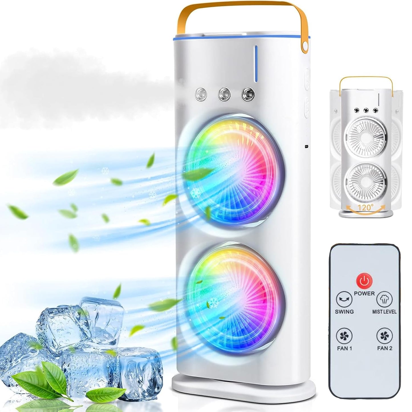 Portable Dual Fan Air Conditioner with Humidifier