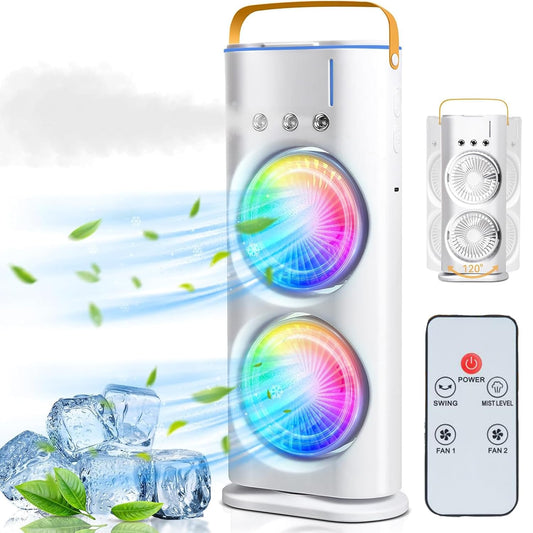 Portable Dual Fan Air Conditioner with Humidifier