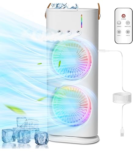 Portable Dual Fan Air Conditioner with Humidifier