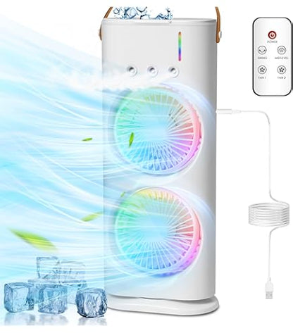 Portable Dual Fan Air Conditioner with Humidifier