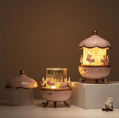 Night Light Rabbit Sky Projector for Kids – 360° Rotating Lamp