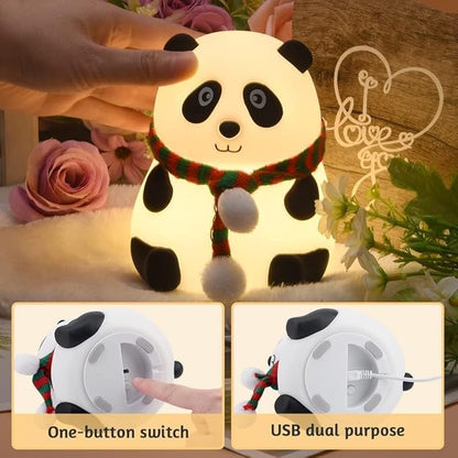 Panda Night Lamp I Rechargeable I 7-Colour Changing I Silicone