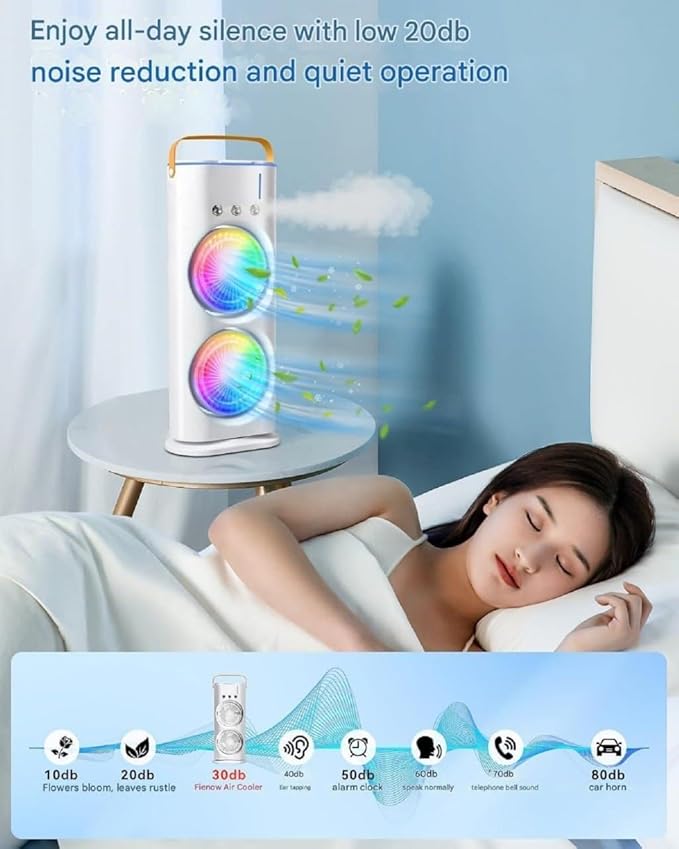 Portable Dual Fan Air Conditioner with Humidifier