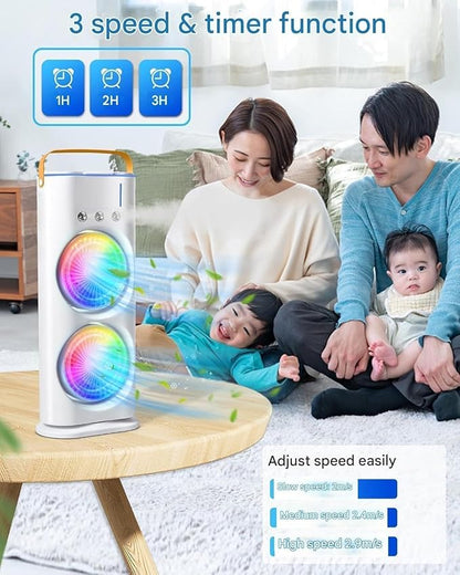 Portable Dual Fan Air Conditioner with Humidifier