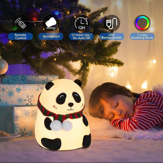 Panda Night Lamp I Rechargeable I 7-Colour Changing I Silicone