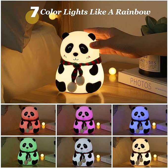 Panda Night Lamp I Rechargeable I 7-Colour Changing I Silicone