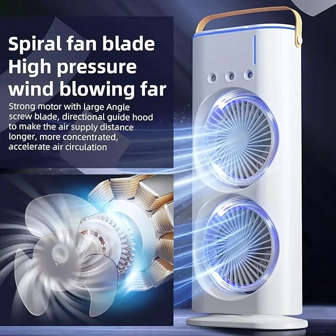 Portable Dual Fan Air Conditioner with Humidifier